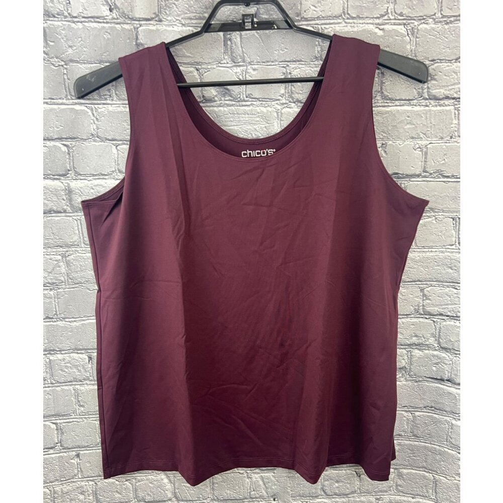 Chico's Microfiber Contemporary Tank Top Size 4 XXL Deep Raisin    NEW